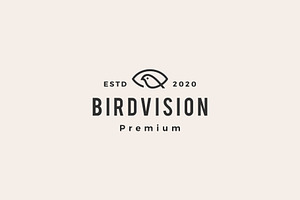 Eye Bird Vision Hipster Vintage Logo