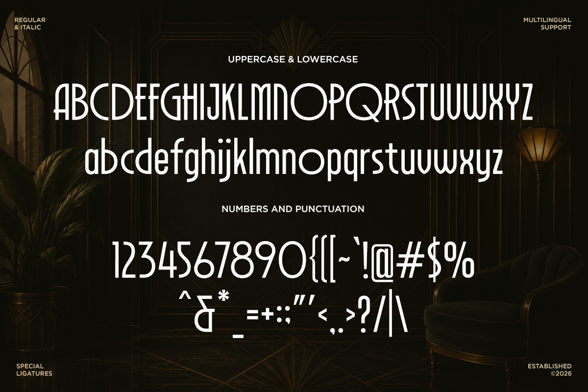 Astorisa - Art Deco Sans Serif Font, a Sans Serif Font by RagamKata (Photo 9 of 10)
