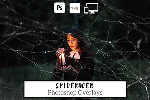 Spiderweb Photoshop Overlays