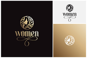 Golden Woman Leaf Skin Care Logo, a Branding & Logo Template by Enola99d