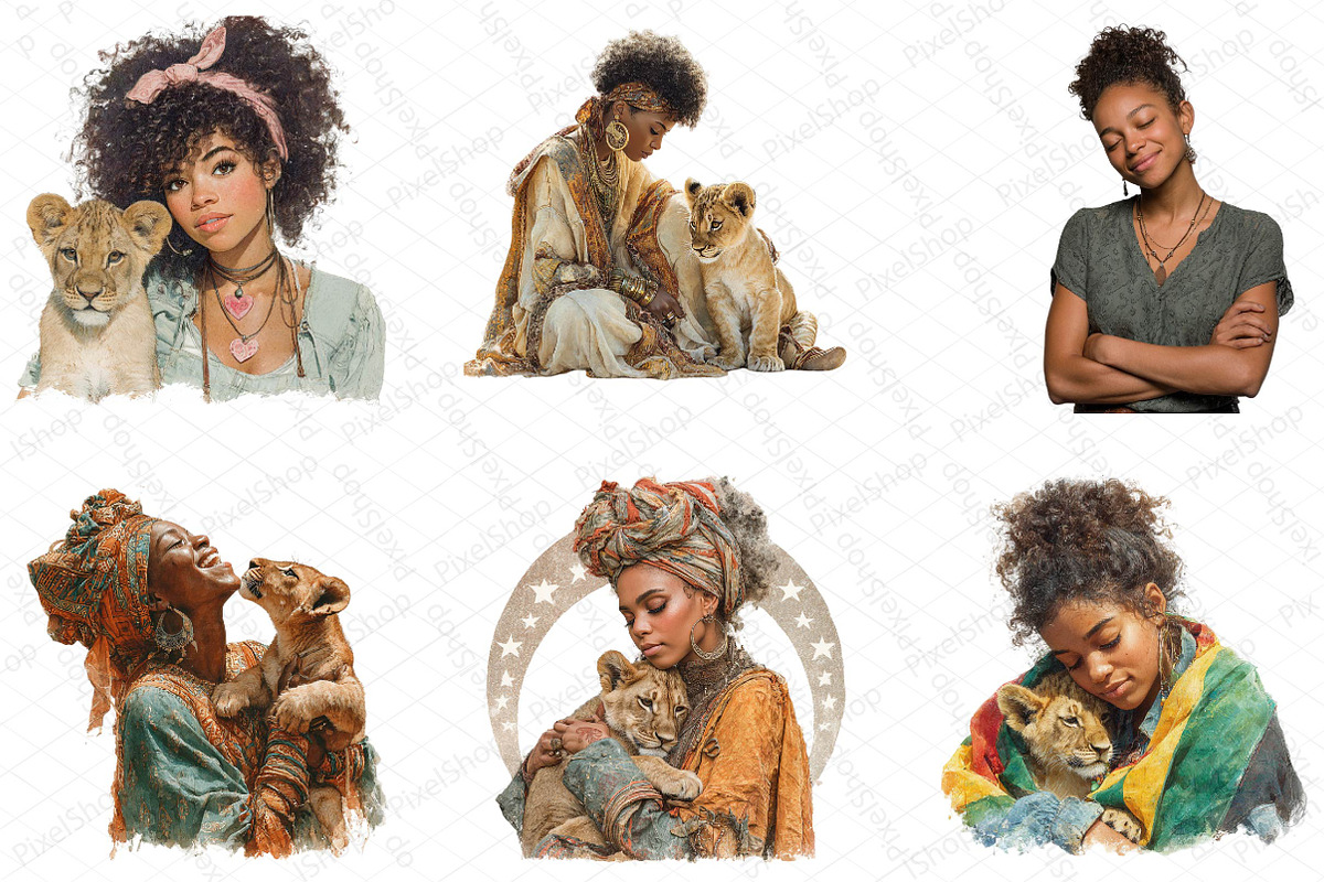Juneteenth Clipart Black Woman Lion, an Illustration by DreamPrint404 (Photo 4 of 5)