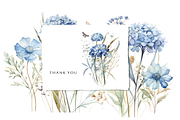 Dusty Blue Floral Clipart Watercolor, a Decorative Illustration by Patishop Art (Thumbnail 7 of 7)