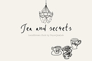 Tea & Secrets. Whimsical Script Font, a Handwritten Font by PaperJamLab (Thumbnail 1 of 14)