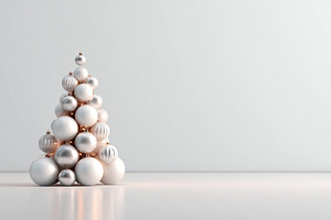 Minimalist silver and white Christmas tree decoration, a Holiday Photo by AlyaAnd