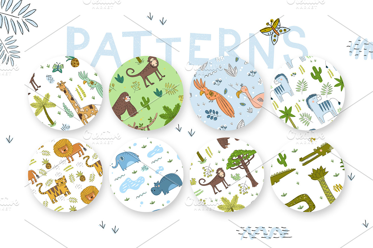 Safari. Design set., an Animal Illustration by kuchuk_design (Photo 5 of 6)