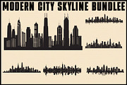 Modern City Skyline Vector Bundle, an Illustration by abu67222 (Thumbnail 4 of 7)