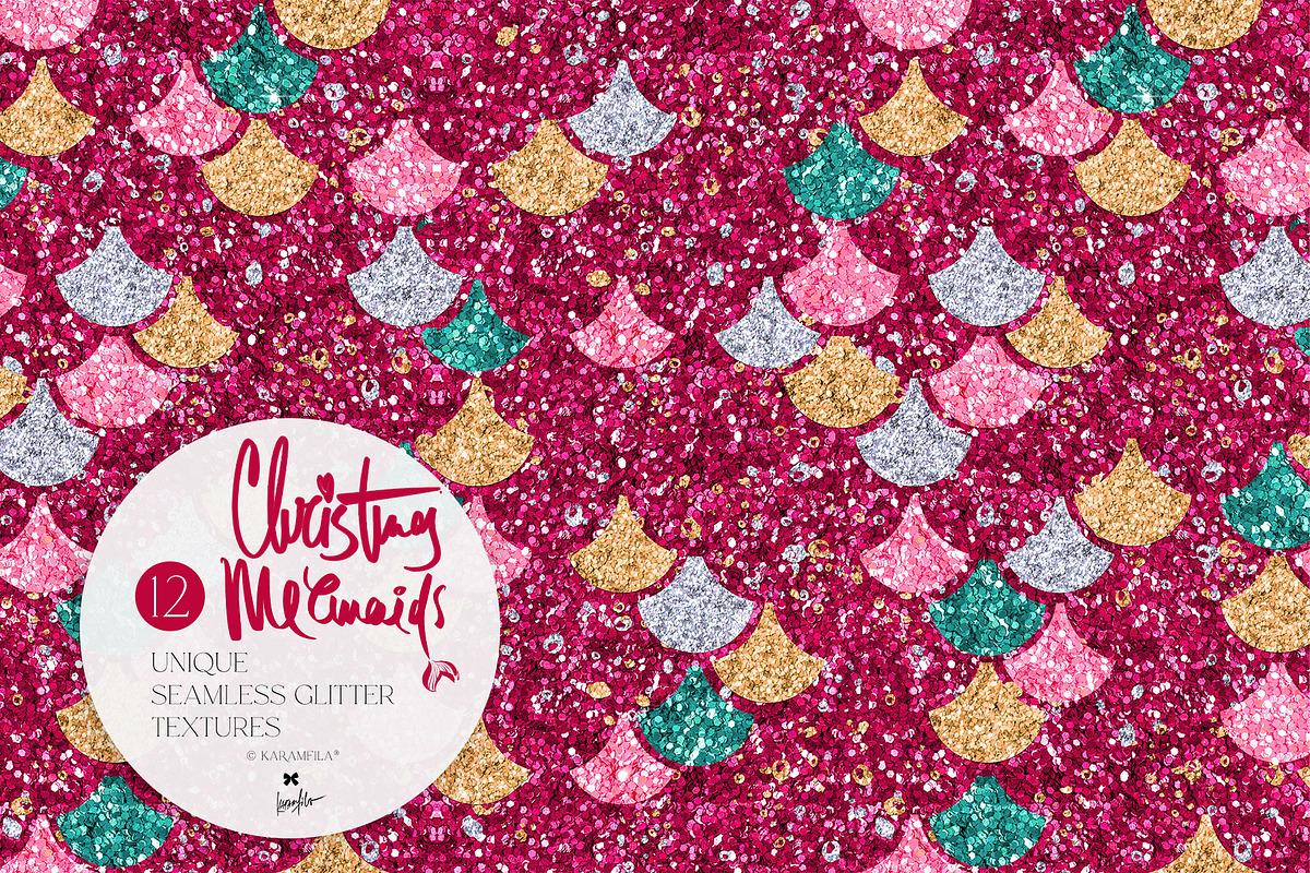 Mermaid Glitter Textures, a Pattern Graphic by KaramfilaS (Photo 6 of 15)