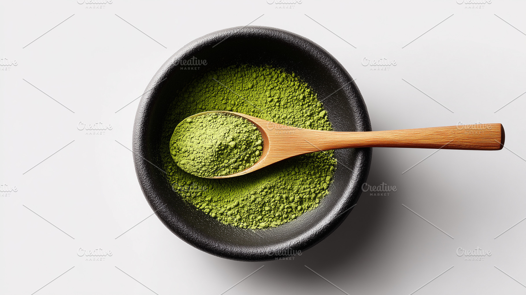 Top view of vibrant green matcha, a Food & Drink Photo by MistyDay