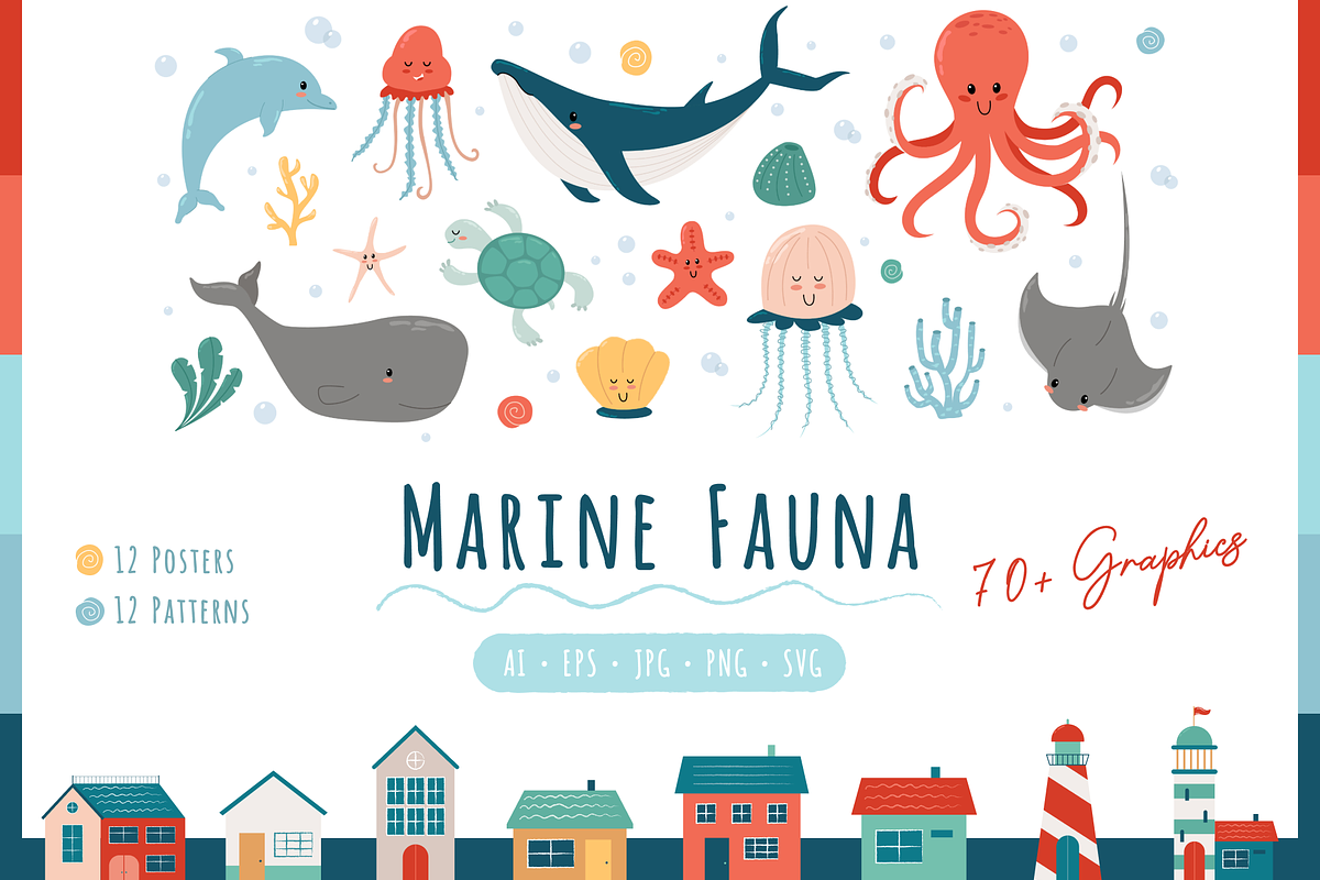 Marine Fauna, an Animal Illustration by ApollinariaManko (Photo 1 of 11)