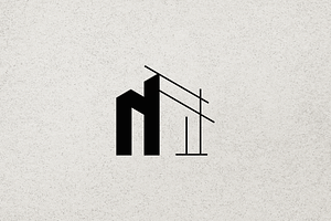 Geometric Letter N Architect Logo