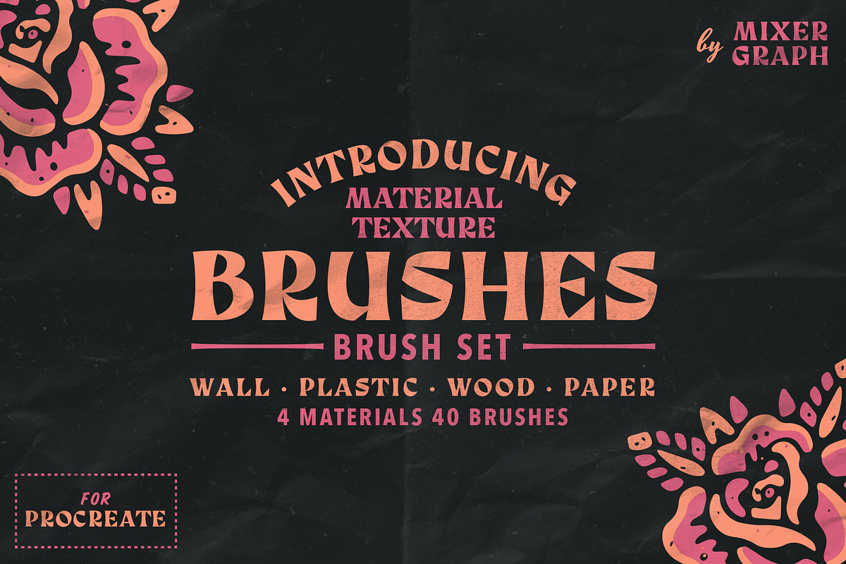 Material Texture Brushes Procreate, a Brush Add-On by Mixergraph (Photo 2 of 10)