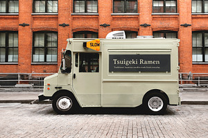 Food Truck Vinyl Wrap Mockup