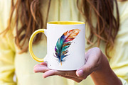 Watercolor Bright Feathers Clipart, an Object Illustration by ARTify Illustrations (Thumbnail 6 of 8)