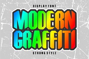 Modern Graffiti- Strong Display Font, a Sans Serif Font by KiddoGlyphs Studio