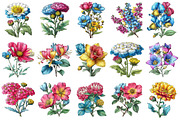Whimsical Spring Wildflower Clipart, an Illustration by OK Design (Thumbnail 3 of 6)