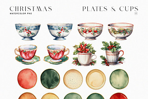 Watercolor Festive Christmas Set