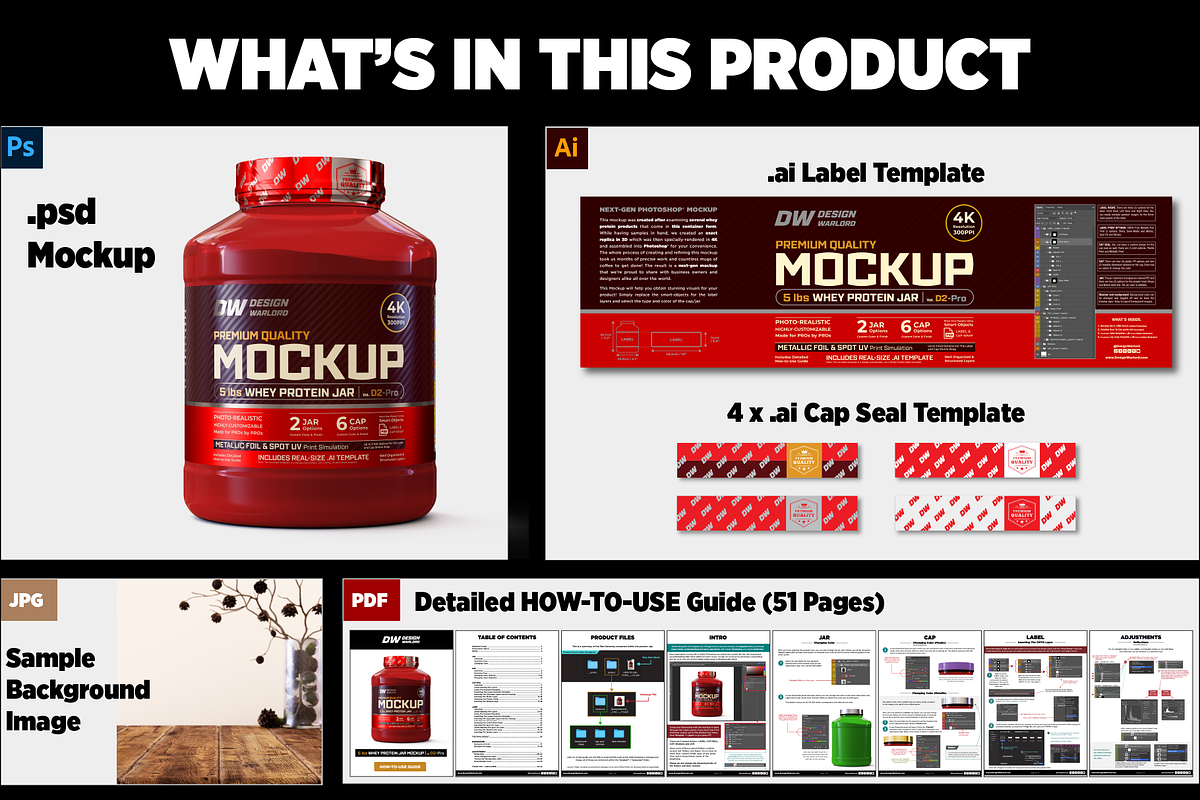 5lb Whey Protein Jar Mockup D2-Pro, a Packaging Mockup by Design Warlord (Photo 14 of 16)