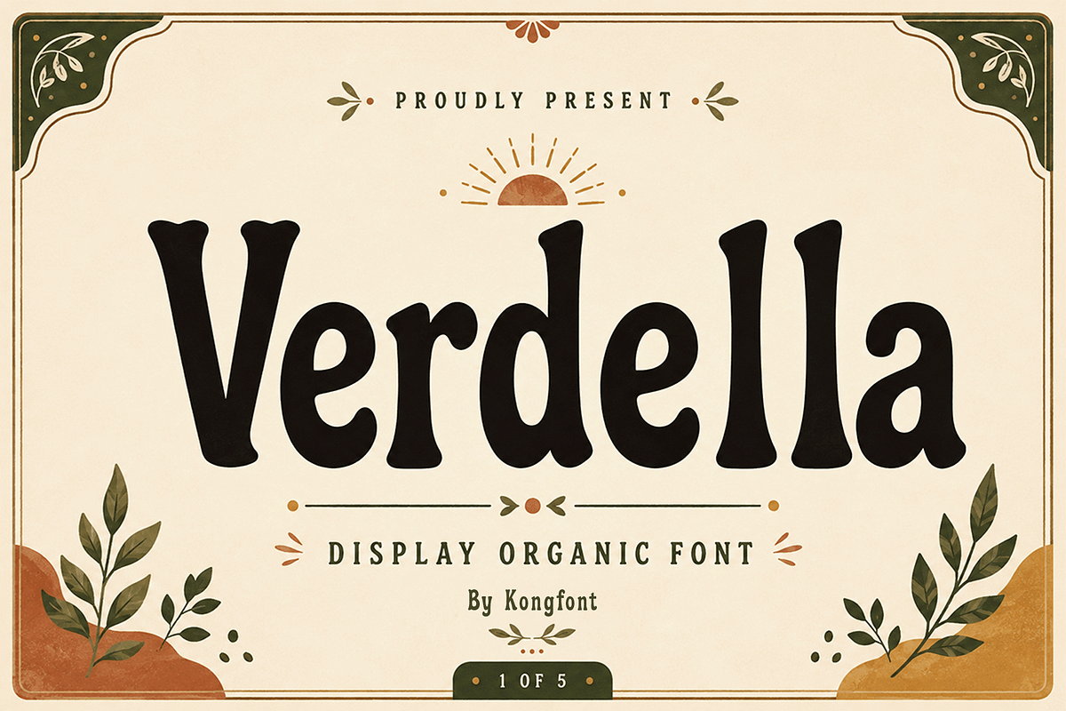 Verdella - Retro Display Font, a Serif Font by overlaytemplates (Photo 1 of 5)