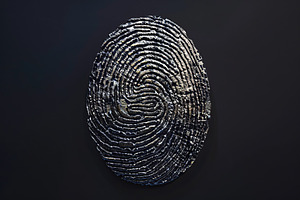 Biometric fingerprint on dark background, security concept, a Technology Photo by AlyaAnd