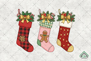 Christmas Stockings PNG, an Illustration by Craft Nest