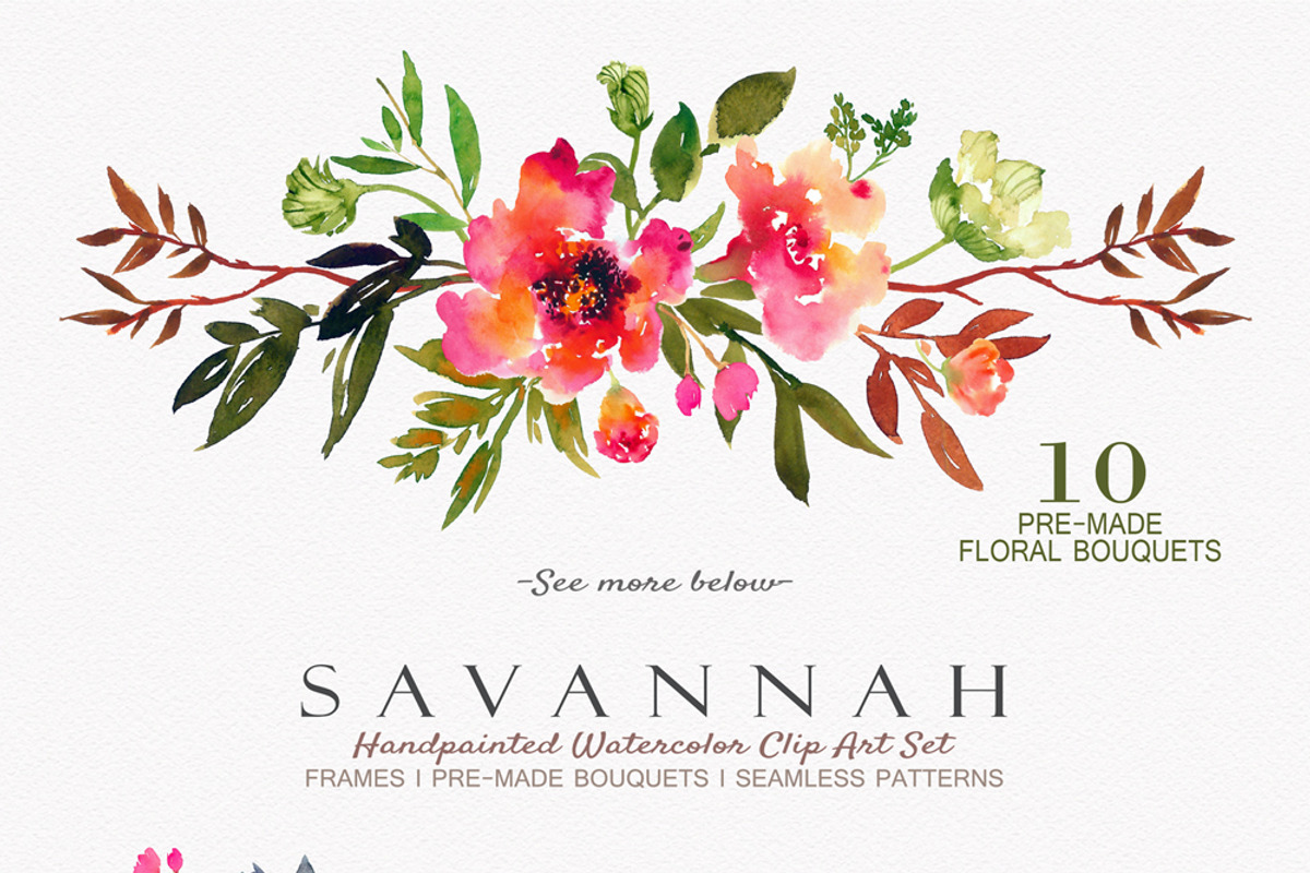 Savannah - Watercolor Floral Set, a Graphic by SmallHouseBigPony (Photo 3 of 12)