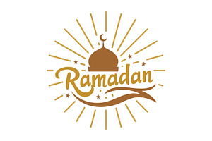 Ramadan greeting with mosque dome, a Branding & Logo Template by Saba Vector