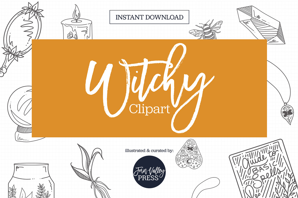 Witchy Aesthetic Vector Graphic Pack, an Illustration by Hannah Eliza Studio (Photo 1 of 4)