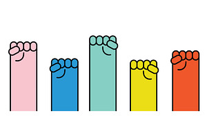 Clenched fists, hands raised up, an Object Graphic by sceptical cactus
