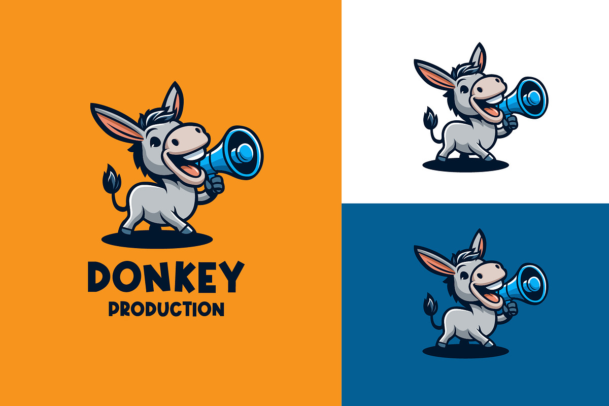 donkey film production logo, a Branding & Logo Template by funpixel