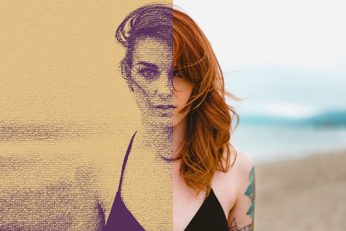Abstract Dual Color Canvas Effect preview 6