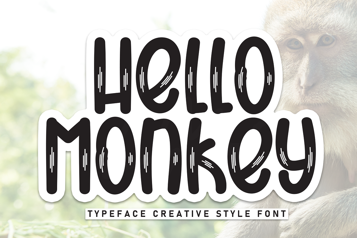 Hello Monkey | Script Font, a Script Font by Scratchones (Photo 1 of 8)
