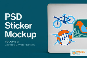 PSD Sticker Mockup Vol. 2, a Merchandise Mockup by Sombrero Craft