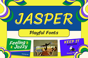 Jasper – Playful Display Font, a Handwritten Font by Black Junst (Thumbnail 1 of 6)