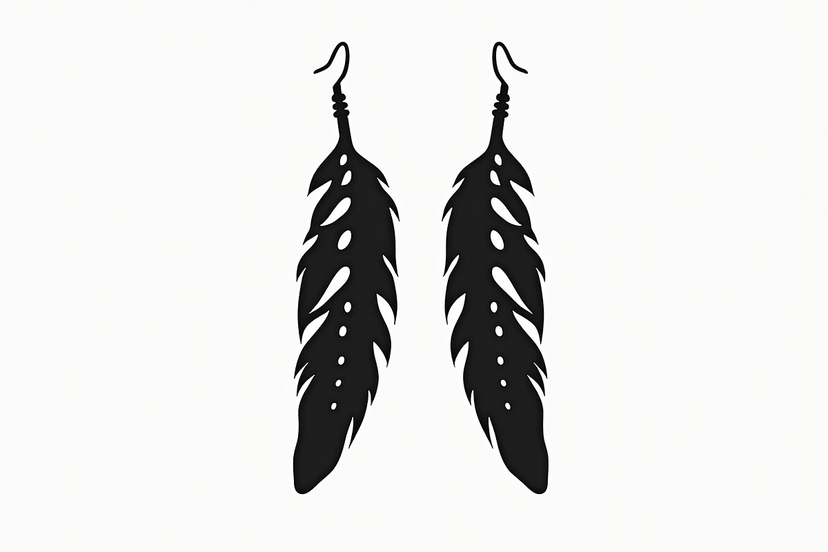 Leaf Earring Silhouette Bundle, an Object Graphic by abu67222 (Photo 9 of 11)