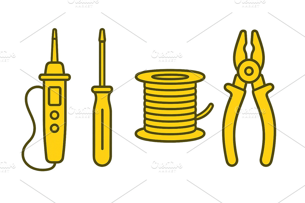 Tools for electrical work and, an Object Illustration by ZinetroN