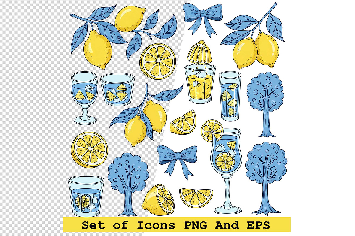 Set of lemon fruit icon vector, an Icon by one-touch