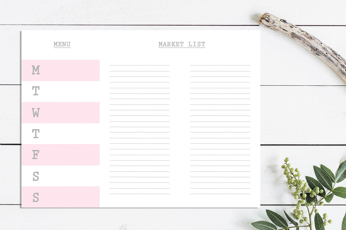 Meal Planner, Weekly Menu Planner, a Stationery Template by mpcprintables (Photo 3 of 4)