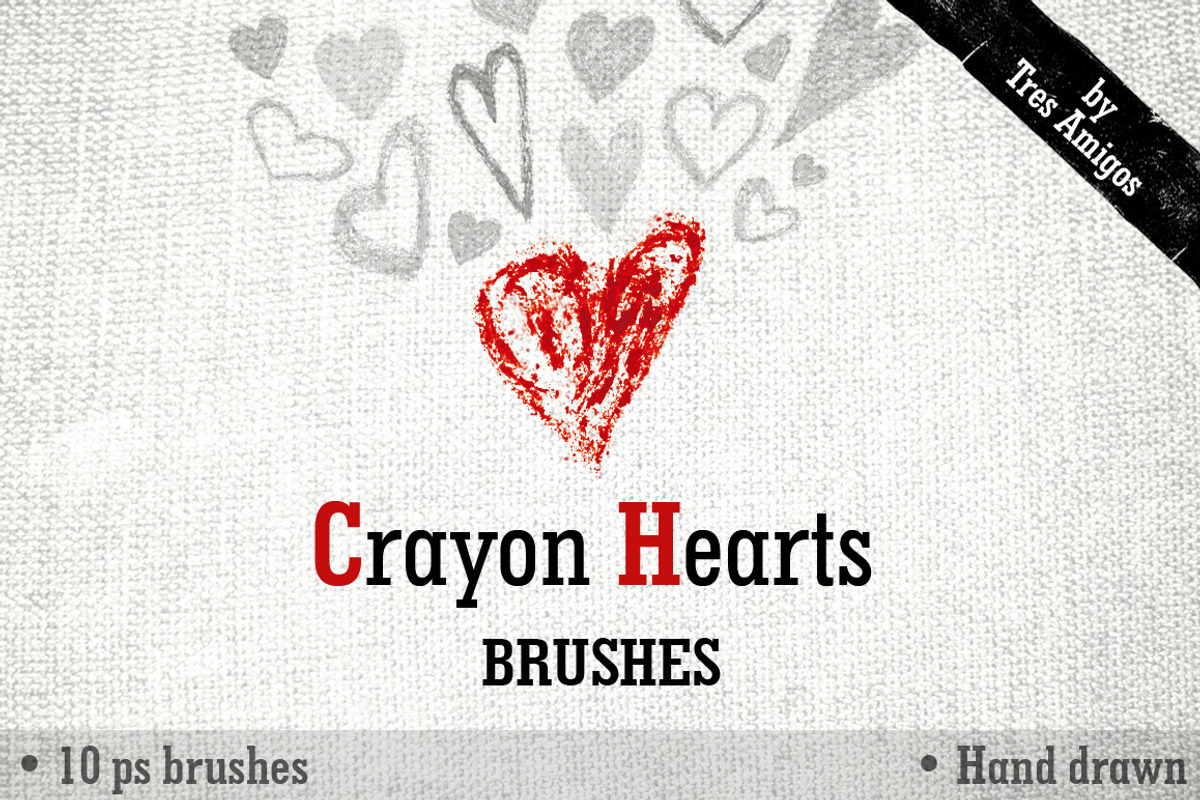 Crayon Hearts PS brushes + 2patterns, a Brush Add-On by 4pixel (Photo 1 of 4)