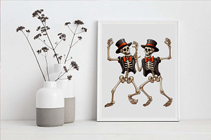 Funny Halloween Skeleton Clipart