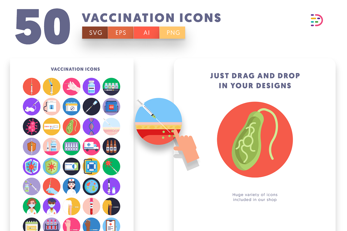 50 Vaccination Icons, an Outline Icon by Dighital (Photo 5 of 10)