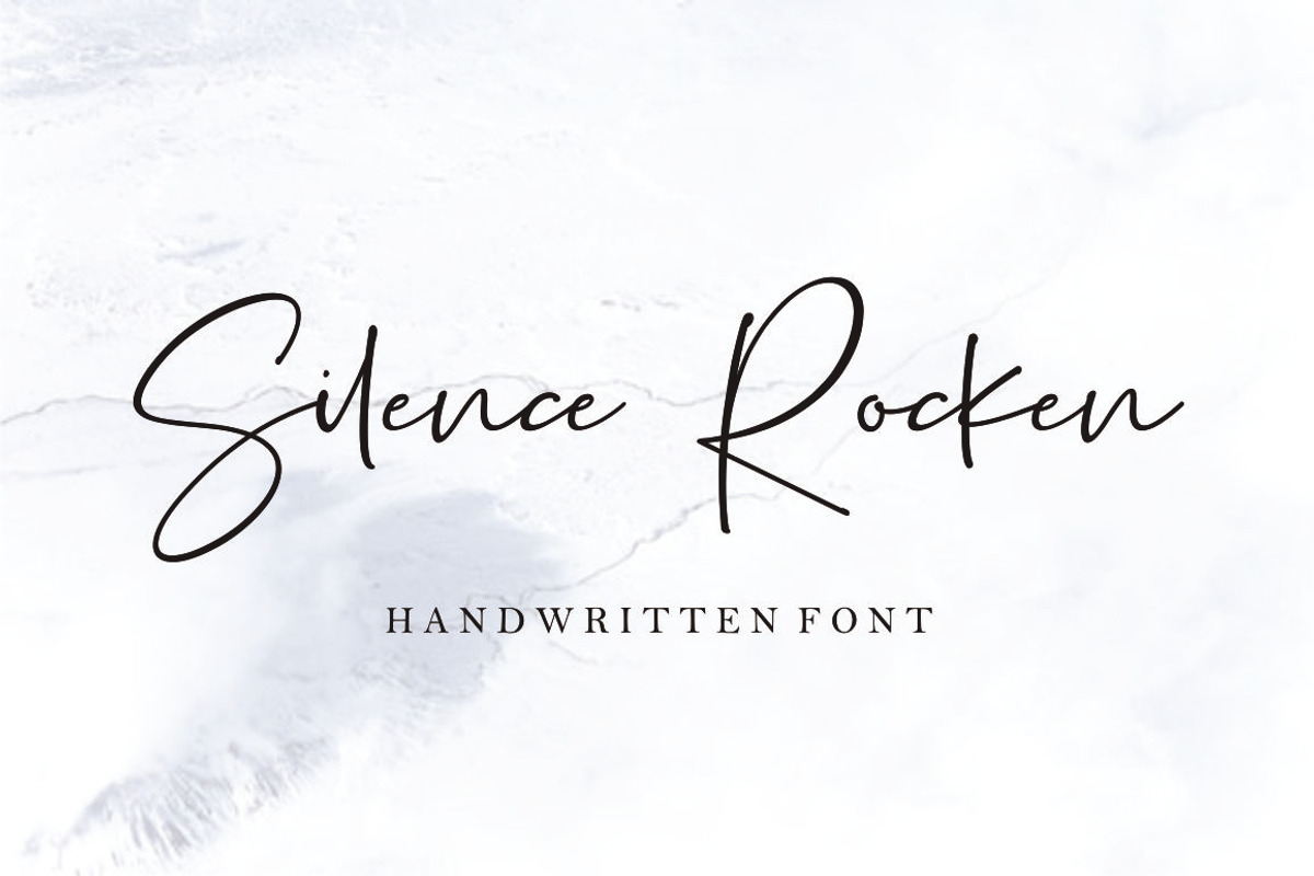 Silence Rocken - Handwritten Font, a Script Font by Fikryal Studio (Photo 1 of 6)