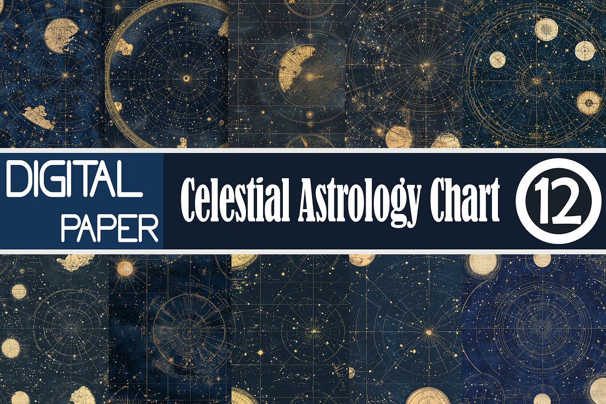 Celestial Astrology Chart, a Background Graphic by Printable Treasure (Photo 1 of 8)