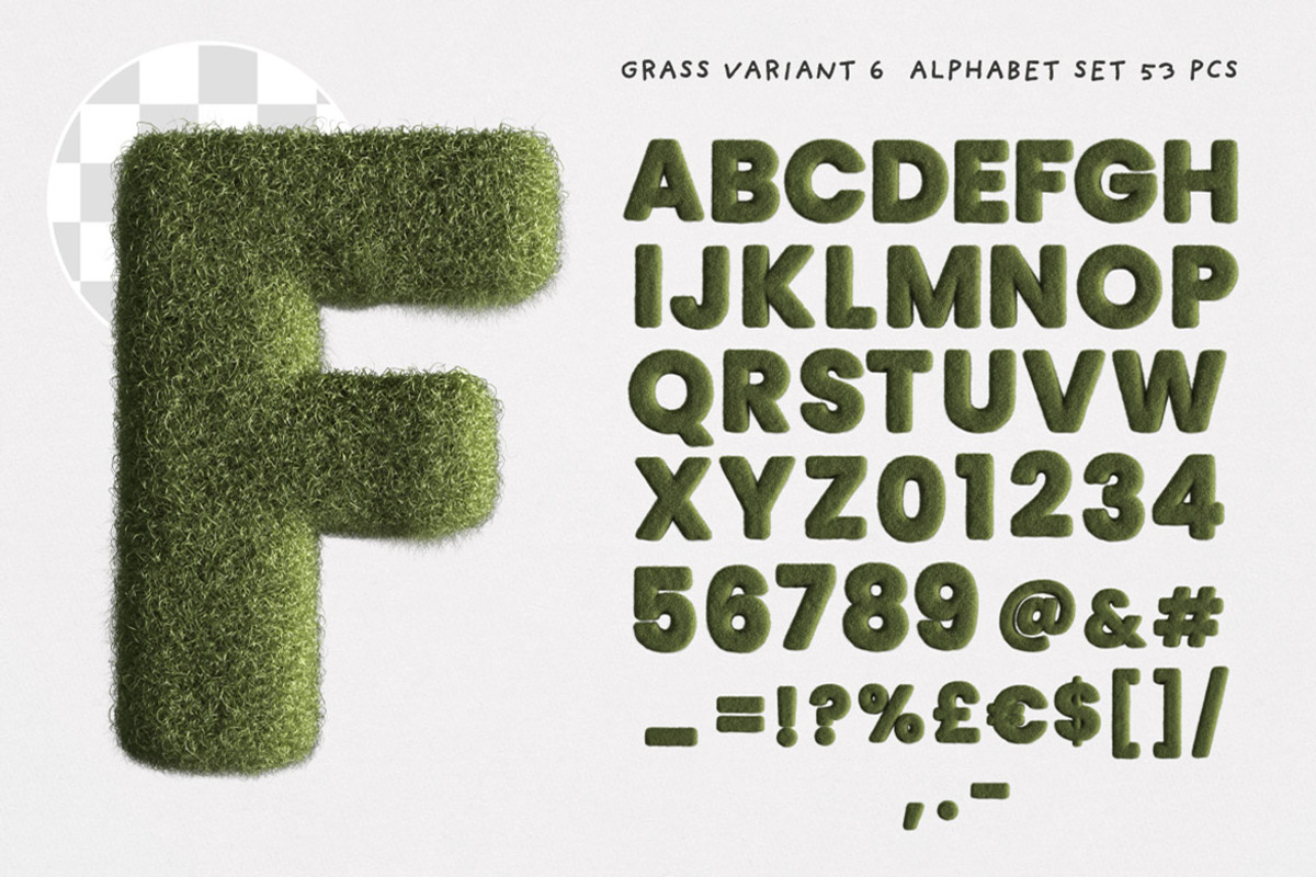 Green Grass or Fur Typo Creator, a Sans Serif Font by TVartworks (Photo 10 of 14)