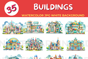 BUILDINGS shop watercolor JPG white, an Object Illustration by John_Walker
