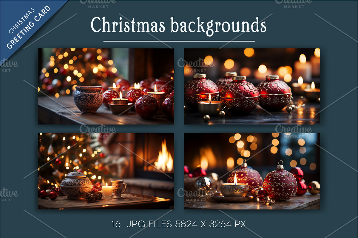Luxury Christmas backgrounds., a Decorative Illustration by KENO Mascots (Photo 4 of 6)
