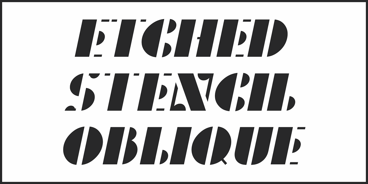 Etched Stencil JNL, a Font by Jeff Levine Fonts (Photo 4 of 5)