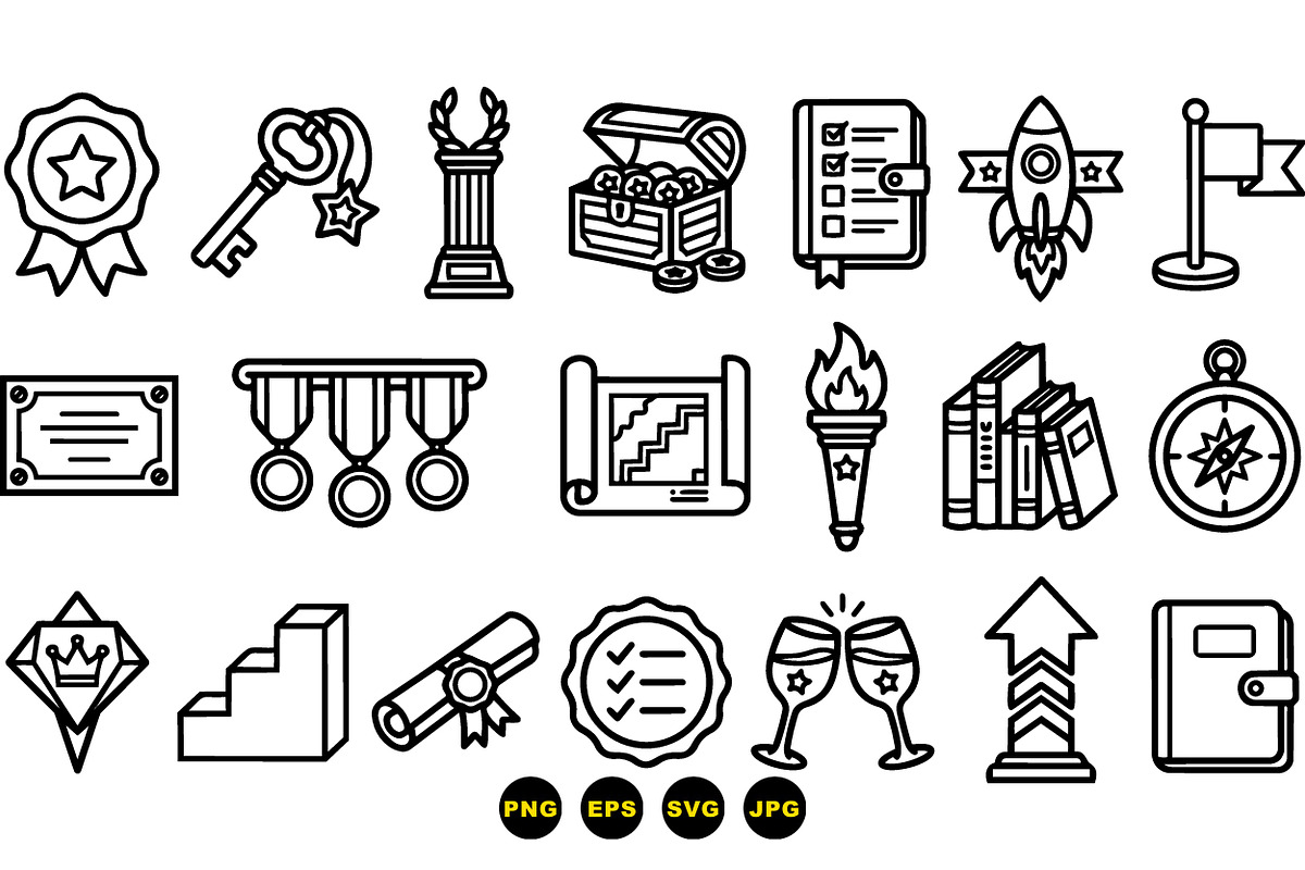 Achievement Icon Collection Set, an Illustration by designvectx (Photo 2 of 3)