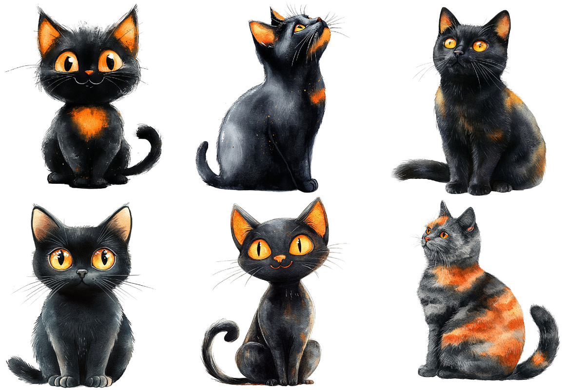 Halloween Cat Clipart, an Illustration by Designworld (Photo 5 of 6)