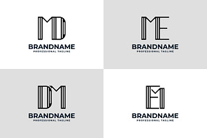 Letters MD DM ME EM Stripe Logo, a Branding & Logo Template by Pray Art Design Studio