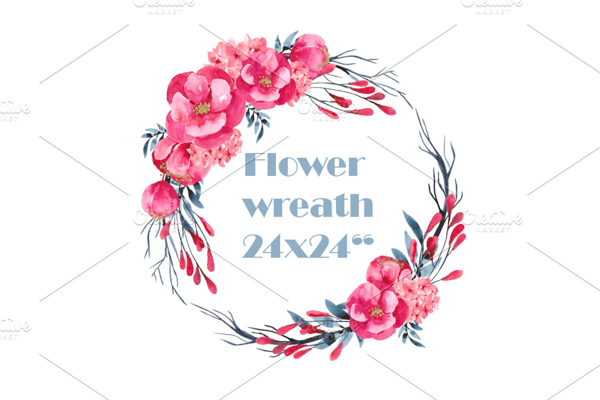 Hortensia - Watercolor floral bundle, an Illustration by Charushella (Photo 2 of 7)